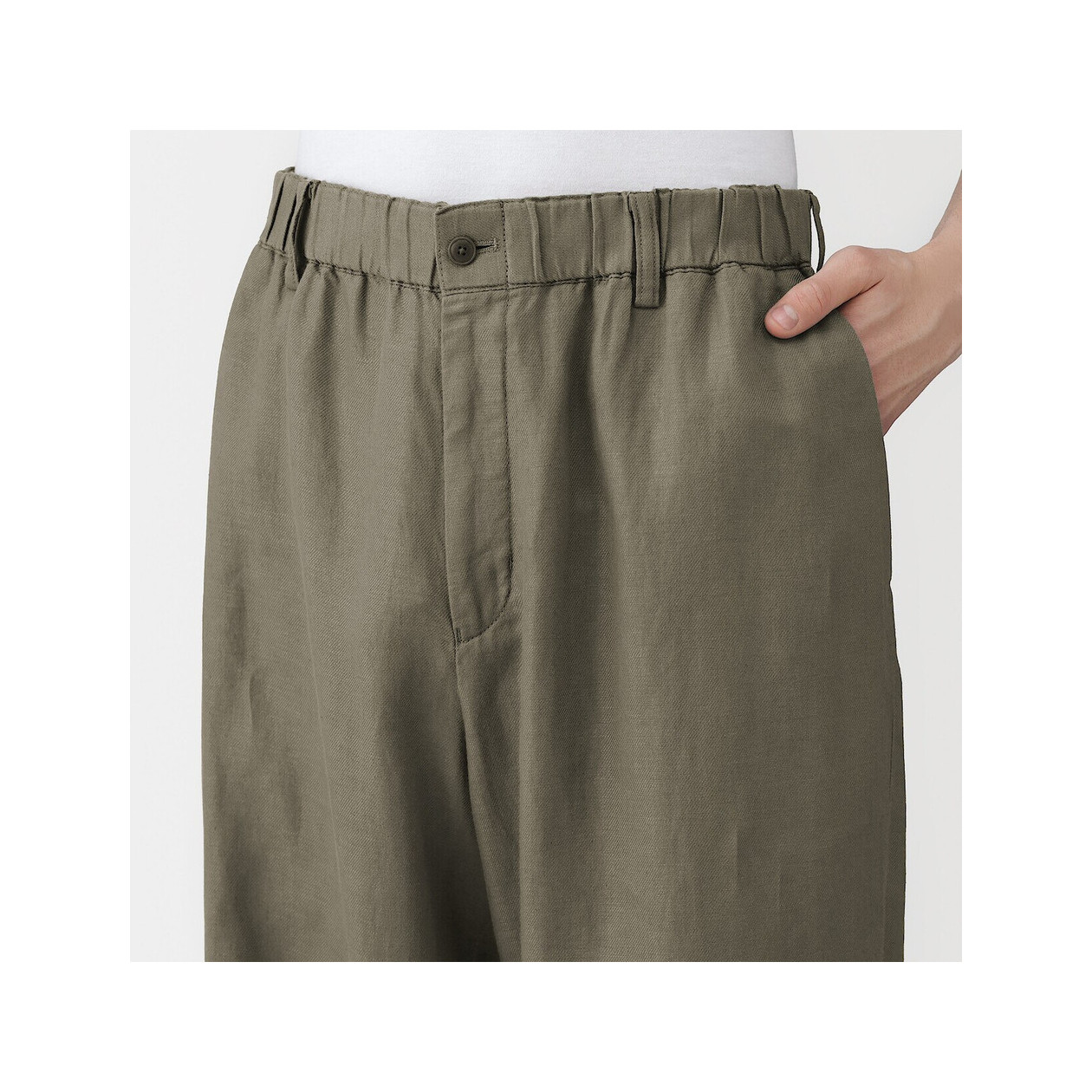 Spodnie z włókna konopnego zielone