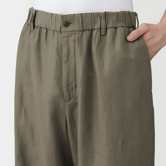 Spodnie z włókna konopnego zielone