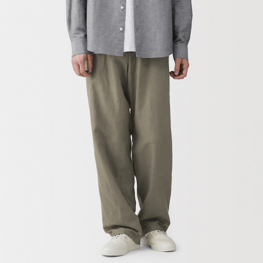 Spodnie z włókna konopnego zielone