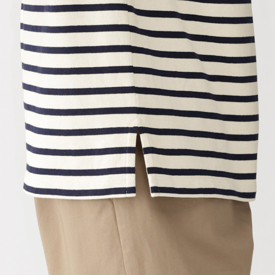 Bluzka z grubo tkanej bawełny z dekoltem w łódkę garantowa w paski