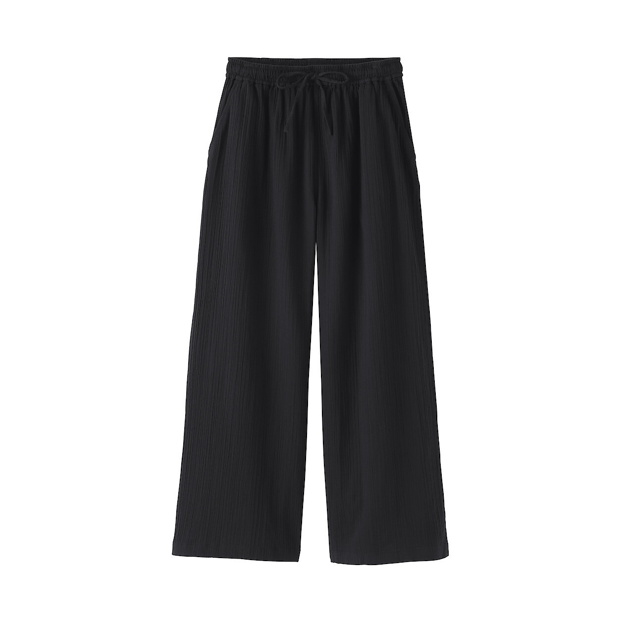 Spodnie double gauze off czarne