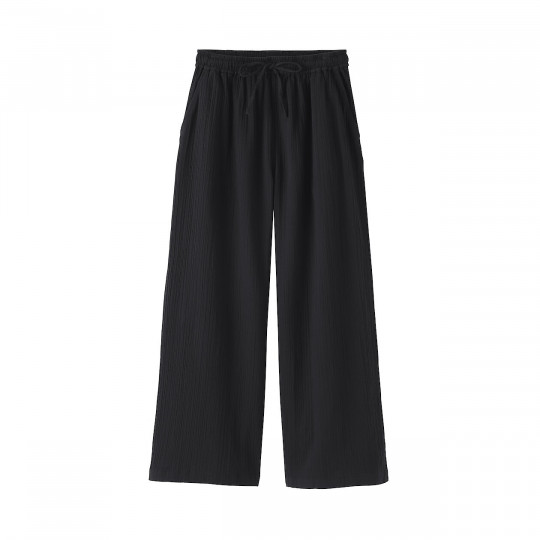 Spodnie double gauze off czarne