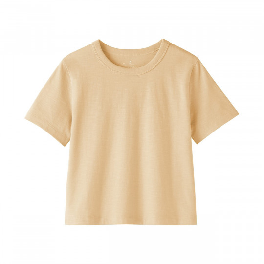 T-shirt strukturalny z jerseyu żołty