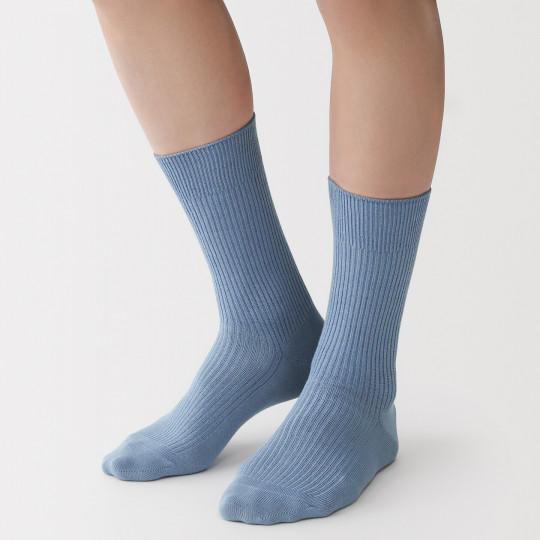 Skarpety wysokie prążkowane niebieskie