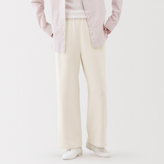 Spodnie rekreacyjne szerokie off white