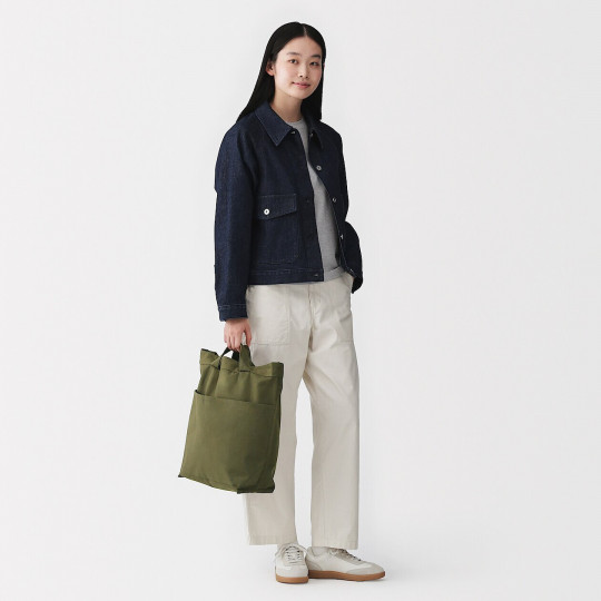 Torba tote bawełniana z długim paskiem khaki