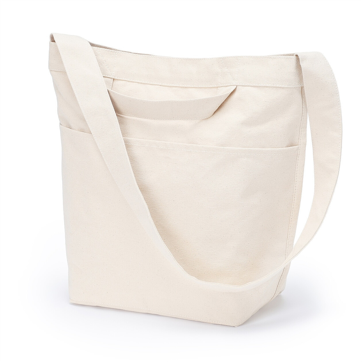 Torba tote bawełniana z długim paskiem natural