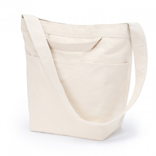 Torba tote bawełniana z długim paskiem natural