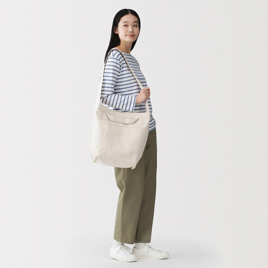 Torba tote bawełniana z długim paskiem natural