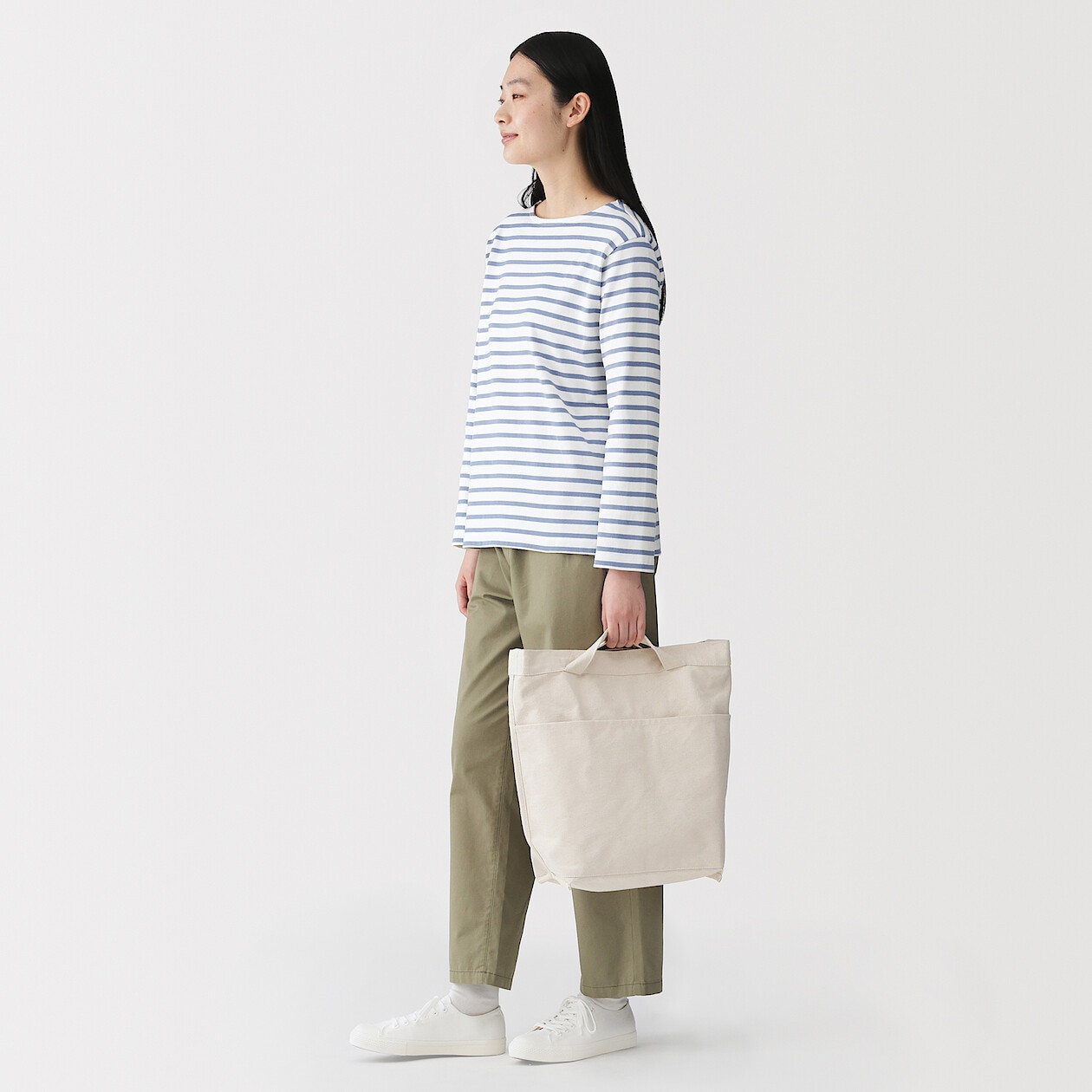 Torba tote bawełniana z długim paskiem natural