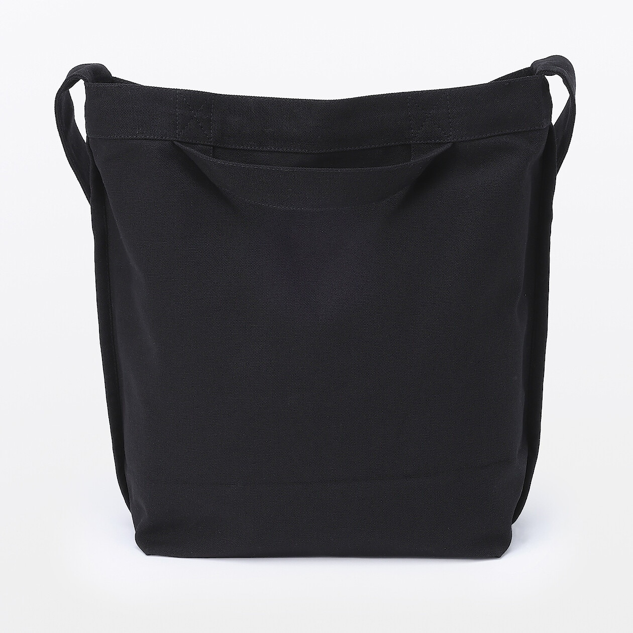 Torba tote bawełniana z długim paskiem czarna