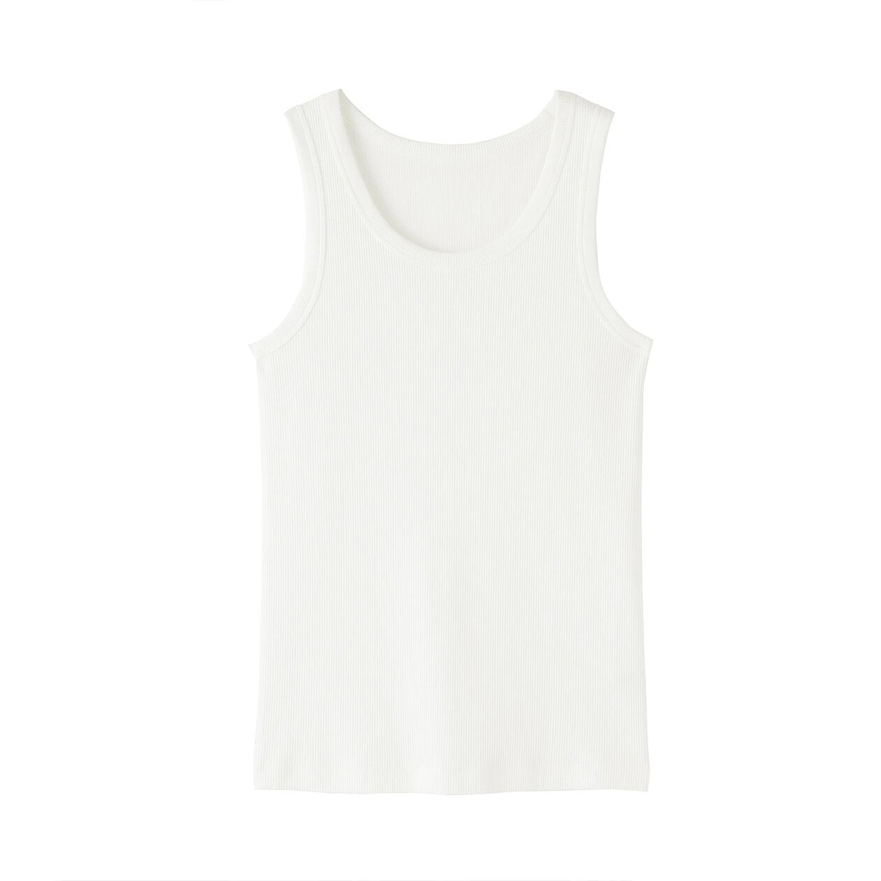 Top prążkowany bez rękawów off white