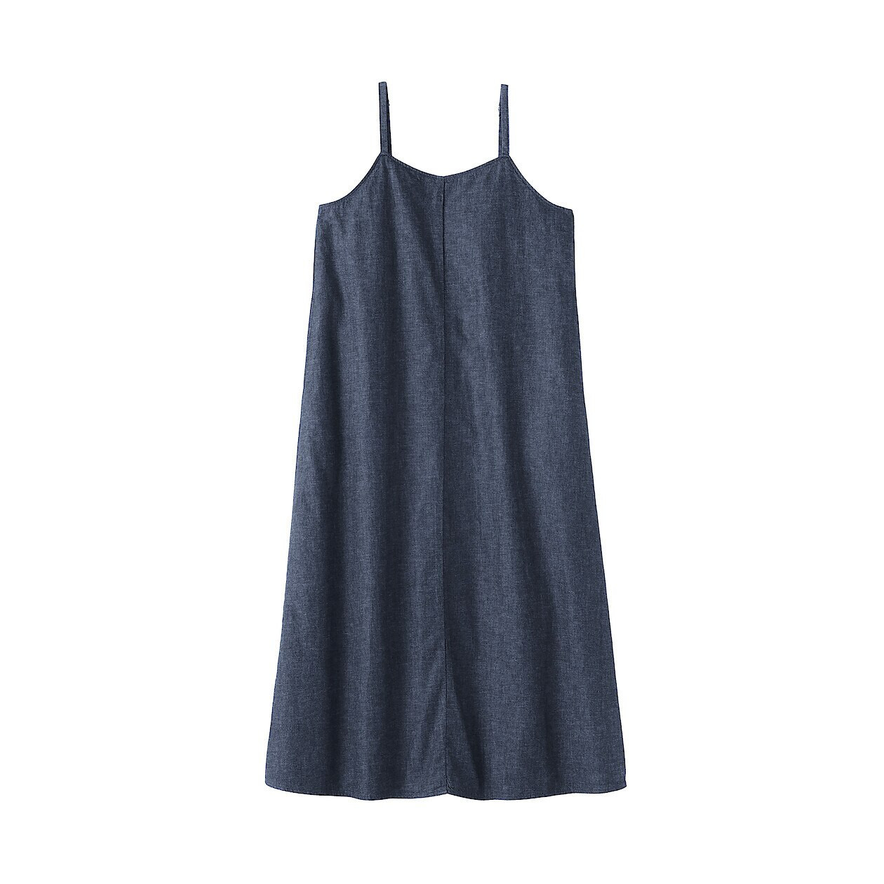 Sukienka na ramiączkach z  kapoku denim granatowa