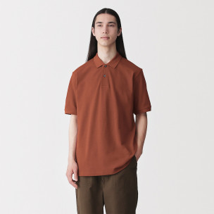 T-shirt polo ceglasty
