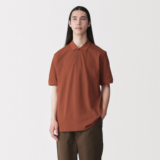 T-shirt polo ceglasty