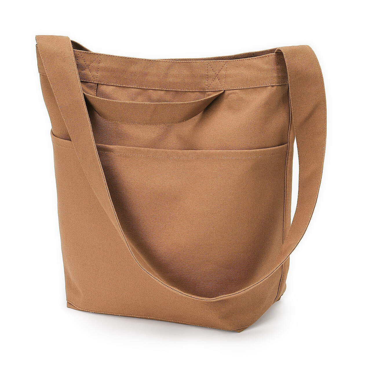 Torba tote bawełniana z długim paskiem camel