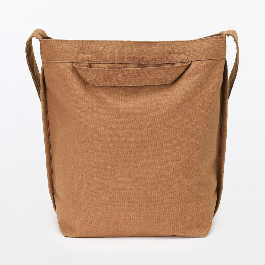 Torba tote bawełniana z długim paskiem camel