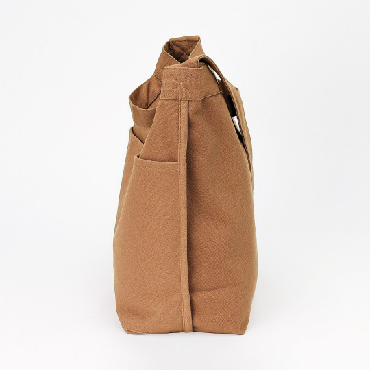 Torba tote bawełniana z długim paskiem camel